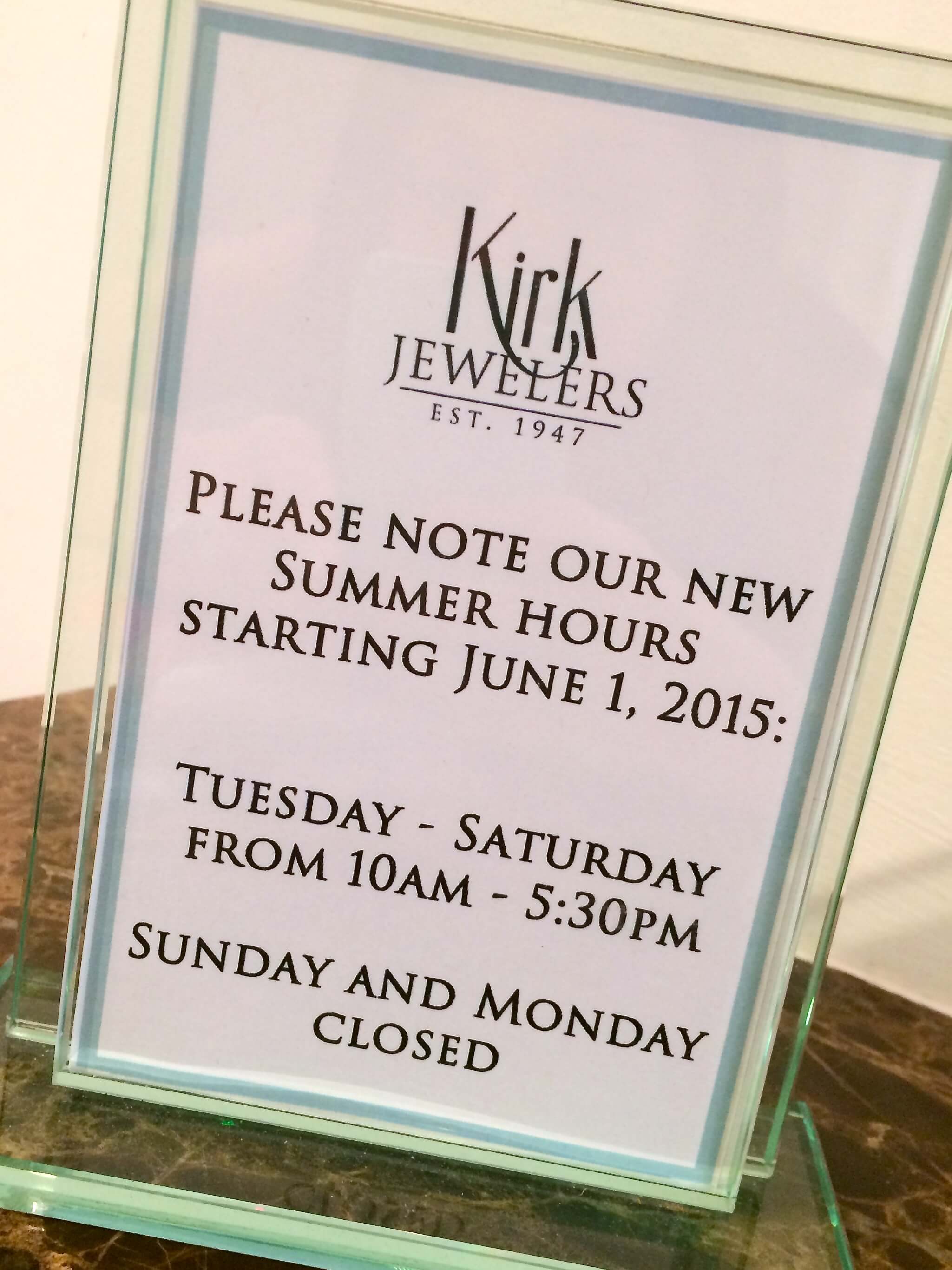 NEW SUMMER HOURS!