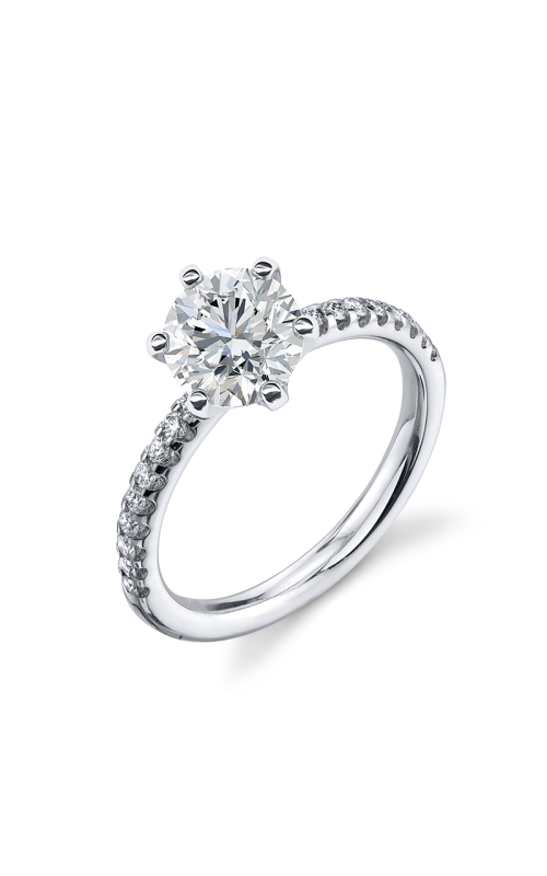 A gorgeous white gold side stone engagement ring.