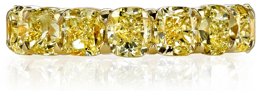 Kirk Couture Fancy Yellow Square Diamond Band for Ladies