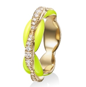 A gold and enamel fashion ring from Melissa Kaye’s Ada collection.