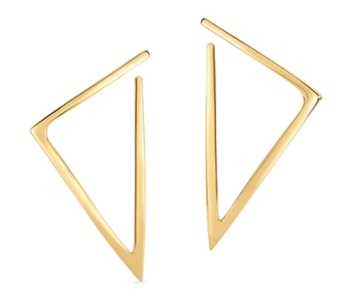 A pair of gold geometric hoop earrings from Roberto Coin.