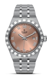 TUDOR Royal 28mm Steel watch with a salmon colored dial