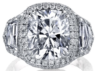 Kirk Couture Diamond Cushion Engagement Ring