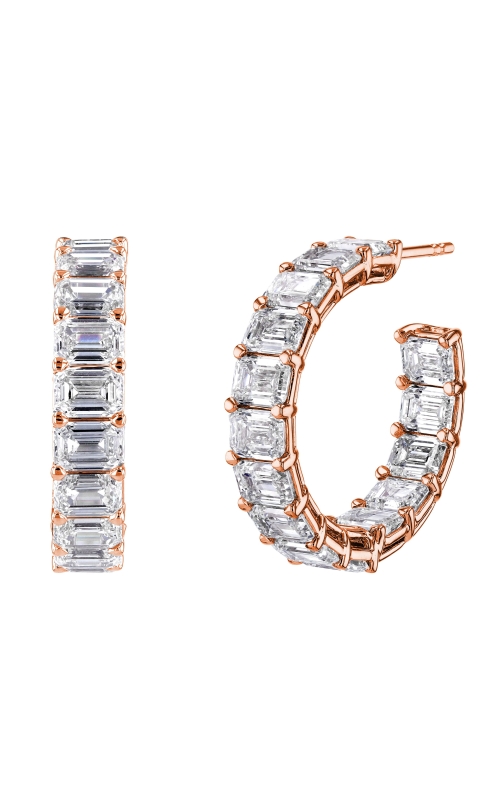 KirkSIGNATURE Rose Gold In and Out Diamond Hoop Earrings