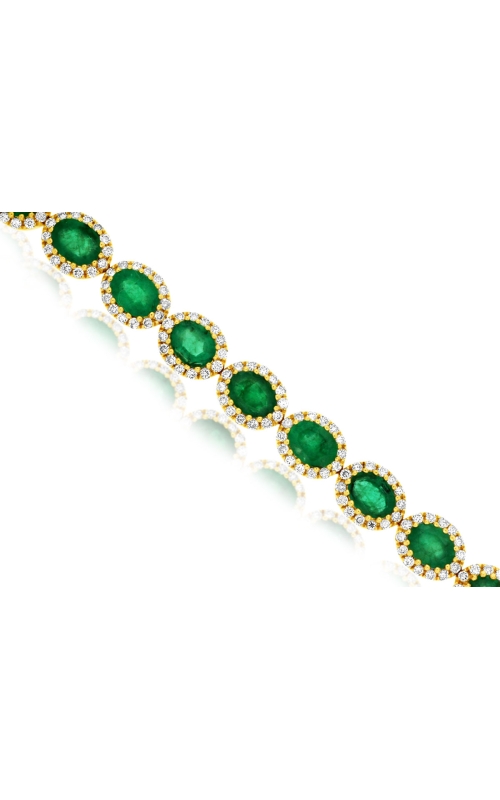 KirkSIGNATURE Emerald and Diamond Halo Bracelet