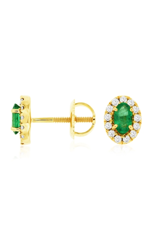 Kirk Signature Emerald Studs with Halo