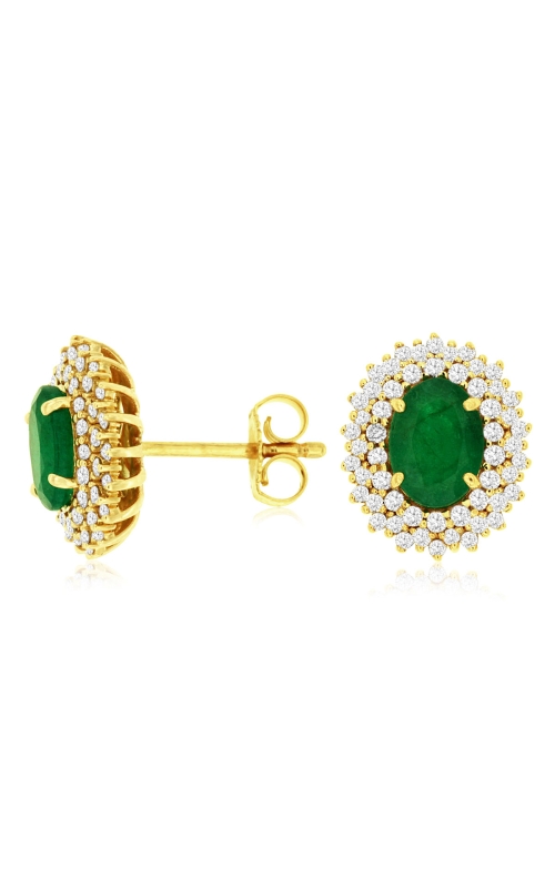 Kirk Signature Emerald Studs with Halo