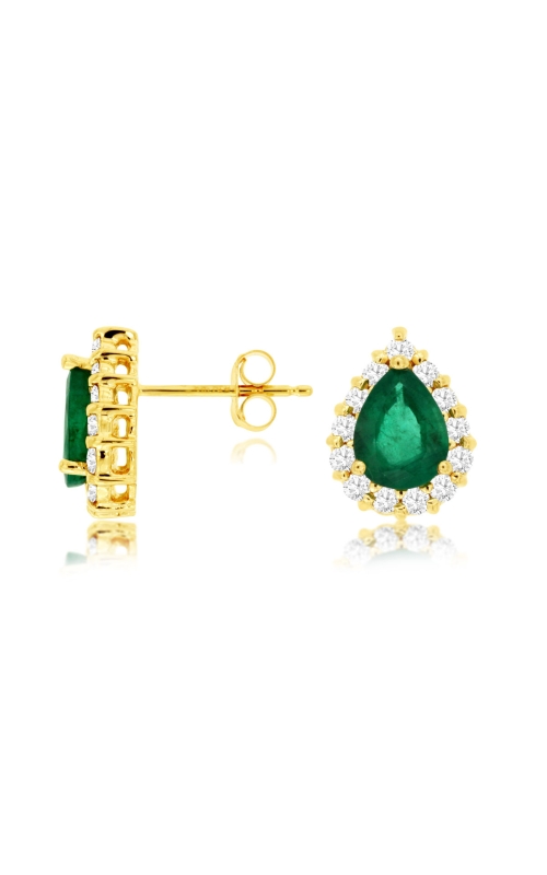Kirk Signature Emerald Studs with Halo