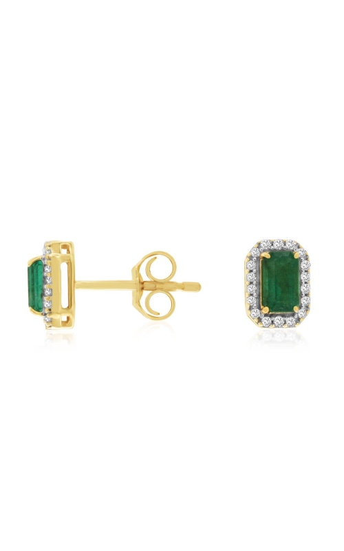 Kirk Signature Emerald Studs with Halo