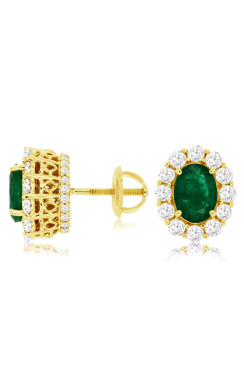 Kirk Signature Emerald Halo Studs C8426EM