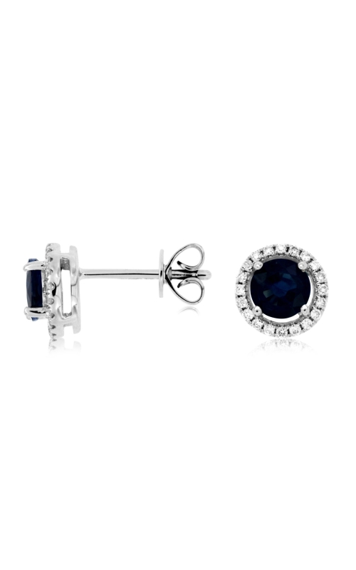 Kirk Signature Blue Sapphire and Diamond Halo Studs