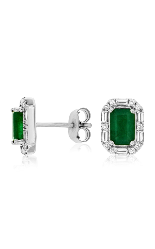 Kirk Signature Emerald and Diamond Baguette Studs