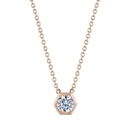 KirkSIGNATURE 18k Rose Gold Hex Necklace with Diamonds