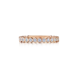 KirkSIGNATURE 18k Rose Gold Hex Ring with Diamonds