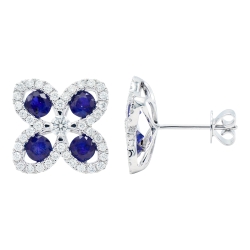 KirkSIGNATURE Blue Sapphire and Diamonds Earrings 