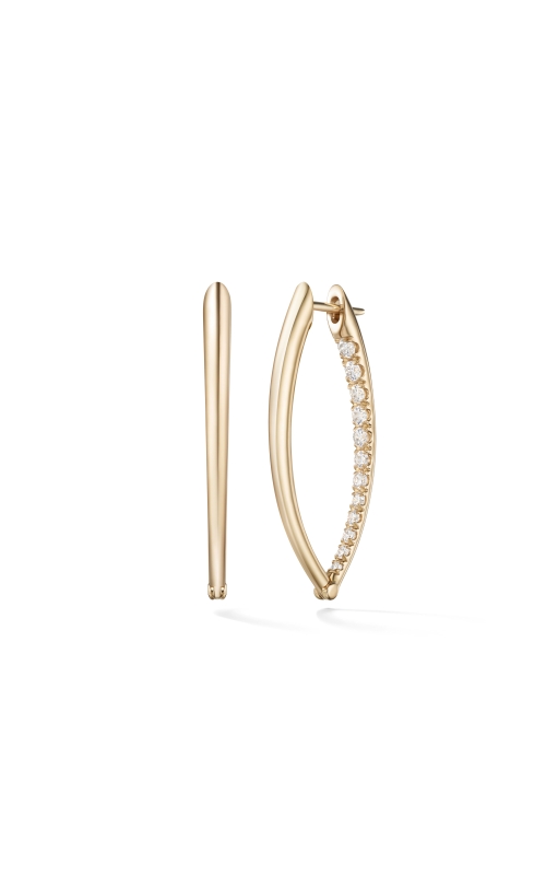 Medium Cristina Earring in Yellow Gold with Partial Diamonds