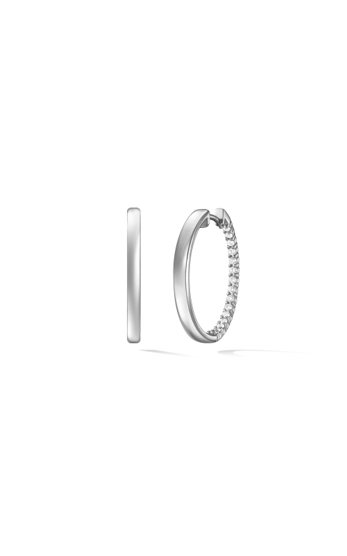 Small Lenox Hoop Earrings in White Gold