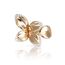 Pasquale Bruni Giardini Segreti Five Leaves Small Rose Gold Flower Ring 