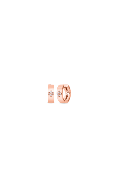 Roberto Coin 18k Rose Gold Love In Verona Diamond Accent Small Hoop Earrings