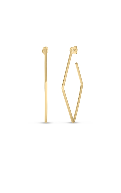 Roberto Coin 18k Yellow Designer Gold Square Hoop Earrings