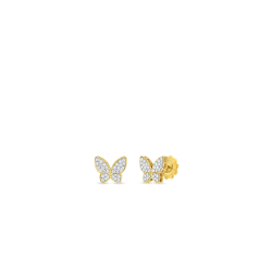 Roberto Coin Butterfly Earrings in 18k Yellow Gold with .54tcw GH SI Diamonds