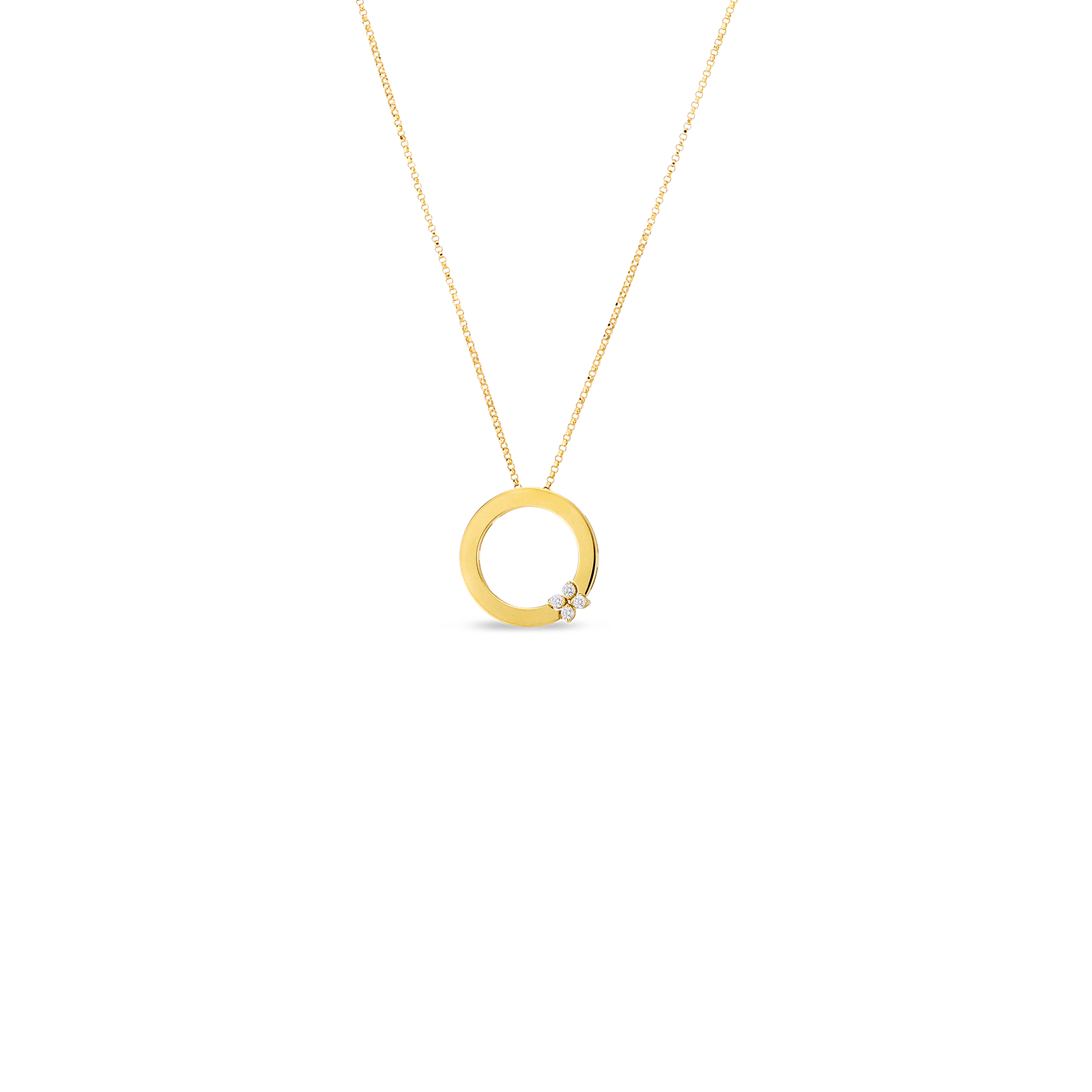 Roberto Coin 18k Gold Love In Verona Circle Of Life Diamond Flower Necklace