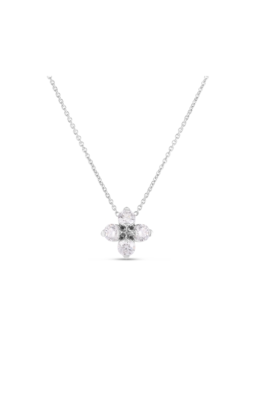 Roberto Coin Lover in Verona Necklace in 18k White Gold with Diamonds.
