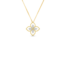 Roberto Coin 18k Gold Principessa Large Diamond Flower Necklace