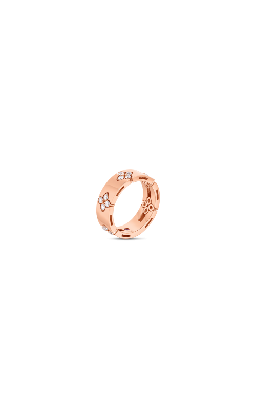 Roberto Coin 18k Rose Gold Love In Verona Medium Width Diamond Accent Ring