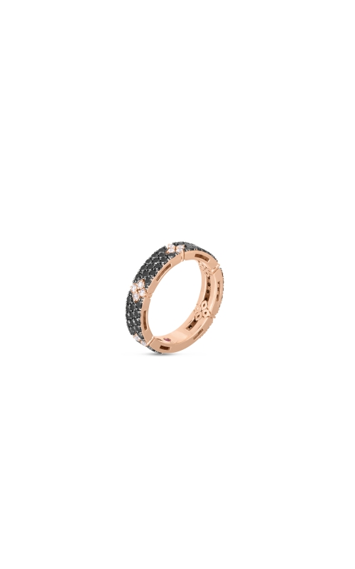 Roberto Coin 18k Rose Gold Love In Verona Black And White Diamond Ring