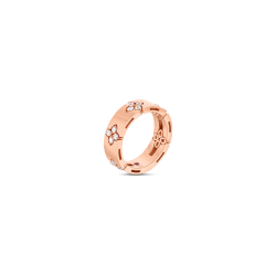 Roberto Coin 18k Rose Gold Love In Verona Medium Width Diamond Accent Ring 