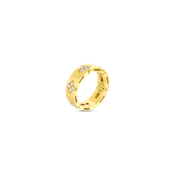 Roberto Coin 18k Gold Love In Verona Medium Width Diamond Accent Ring 