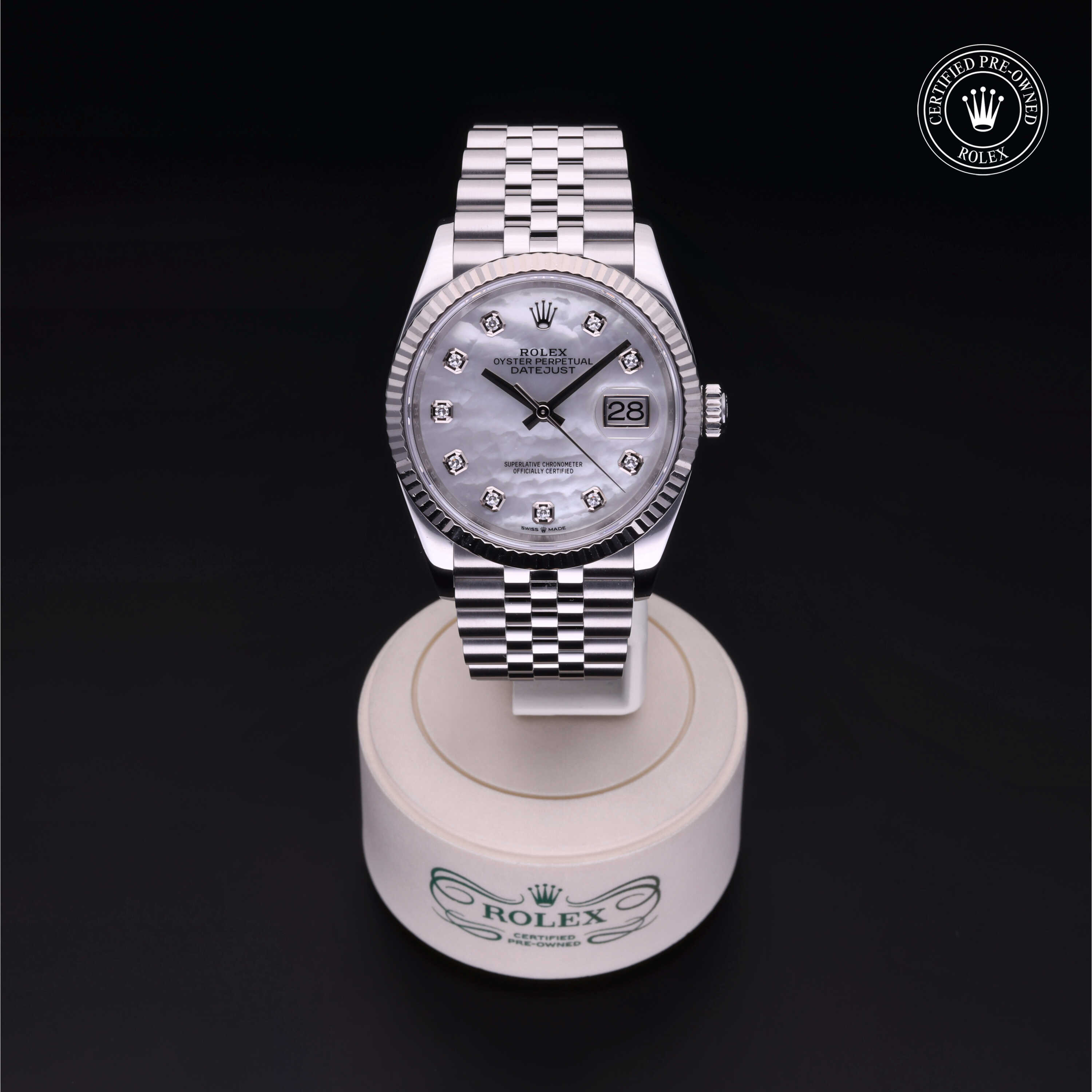 Rolex Datejust in Rolesor 18 Carat White M126234-0019 at Kirk Jewelers