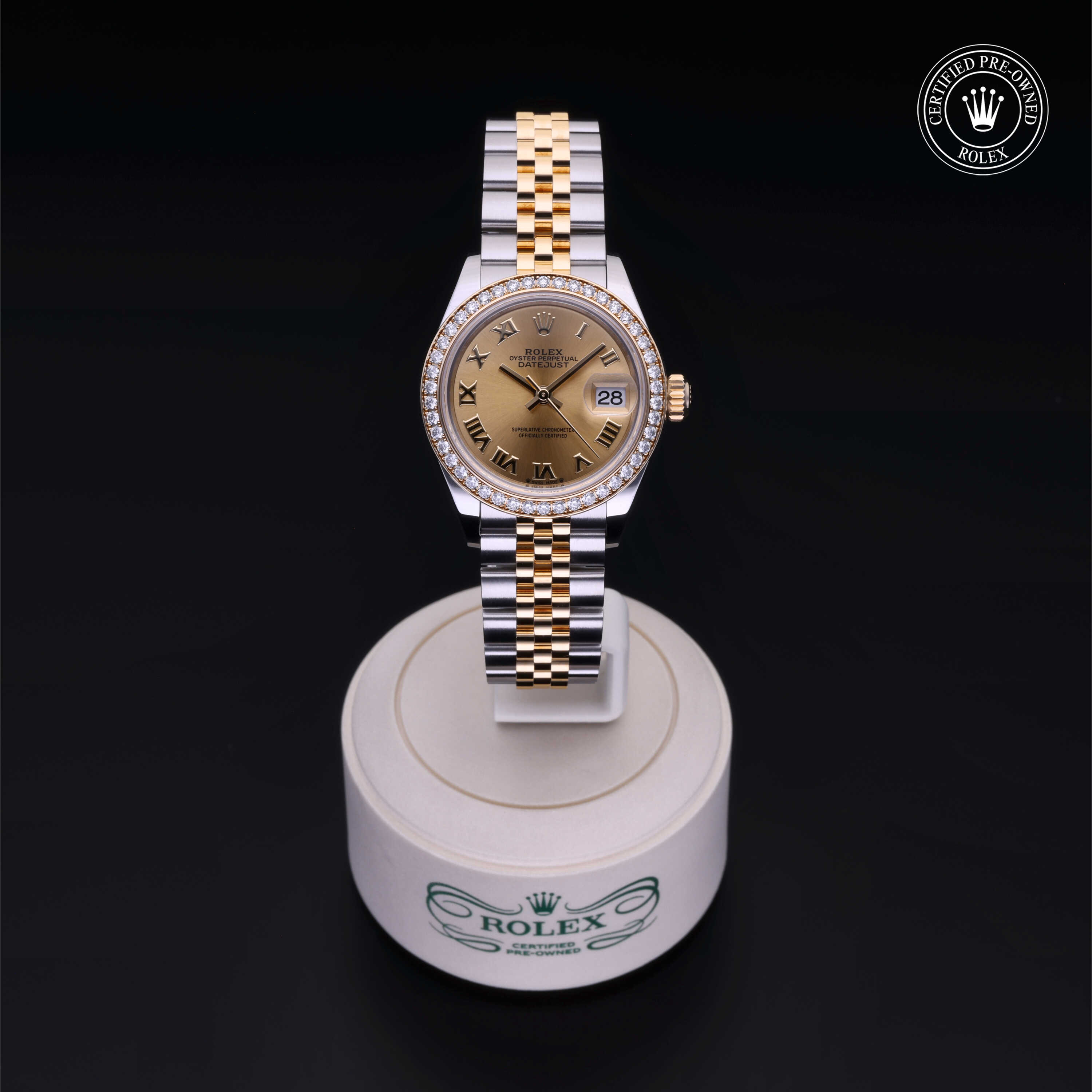 Rolex Lady-Datejust in Rolesor 18 Carat Yellow M279383RBR-0009 at Kirk Jewelers