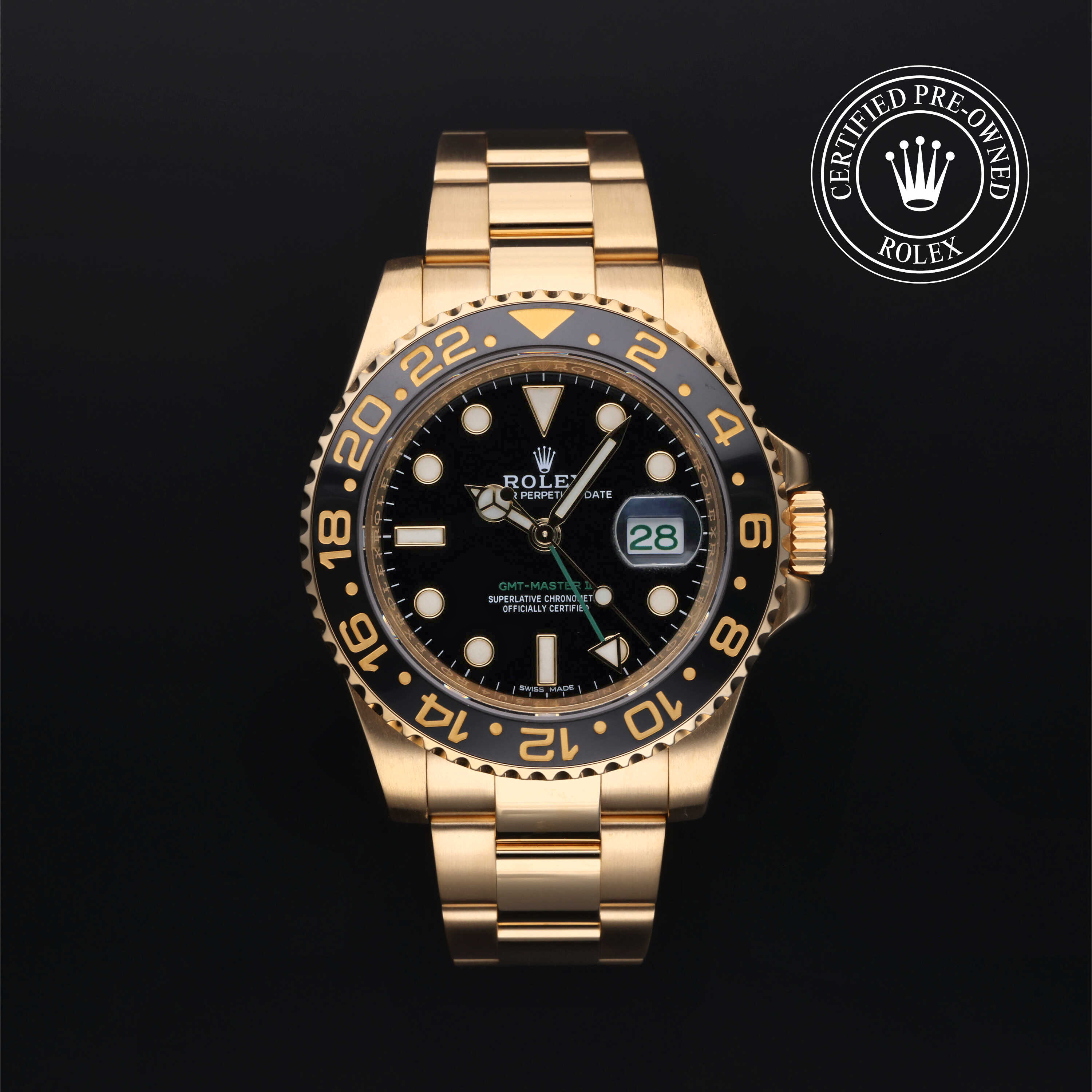 Rolex GMT-Master II in Gold 18 Carat Yellow M116718LN-0001 at Kirk Jewelers