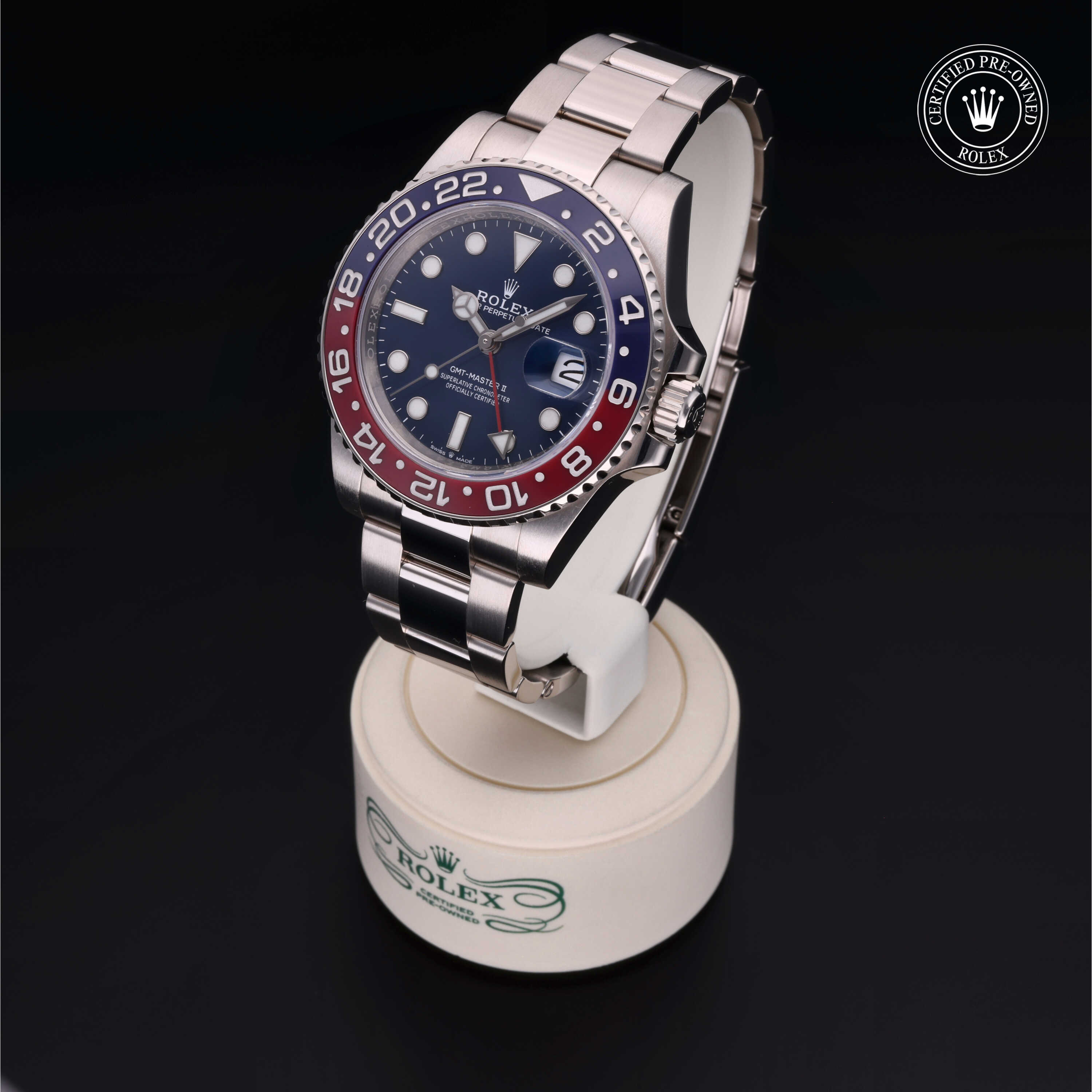 Rolex GMT-Master II in Gold 18 Carat White M126719BLRO-0003 at Kirk Jewelers