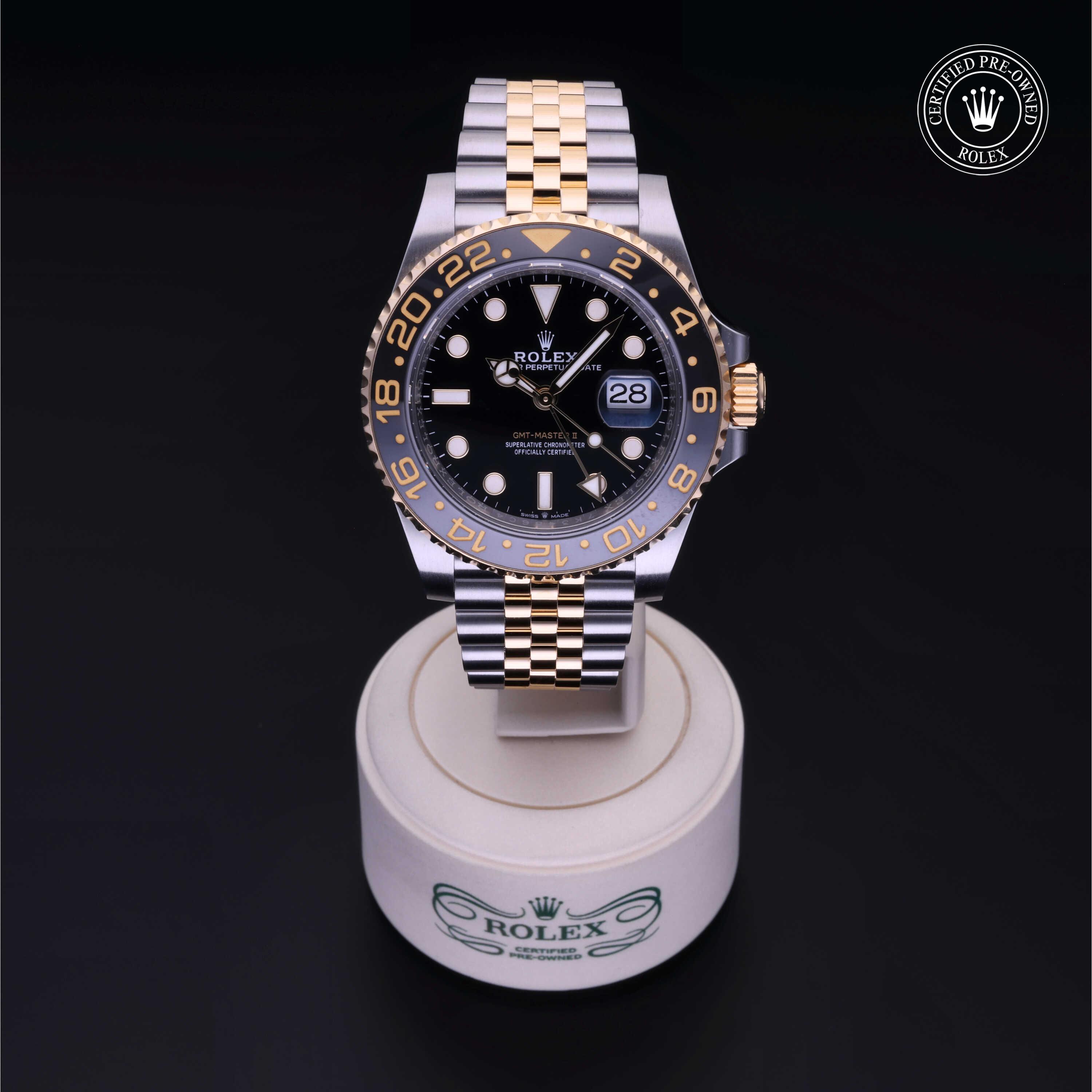 Rolex GMT-Master II in Rolesor 18 Carat Yellow M126713GRNR-0001 at Kirk Jewelers