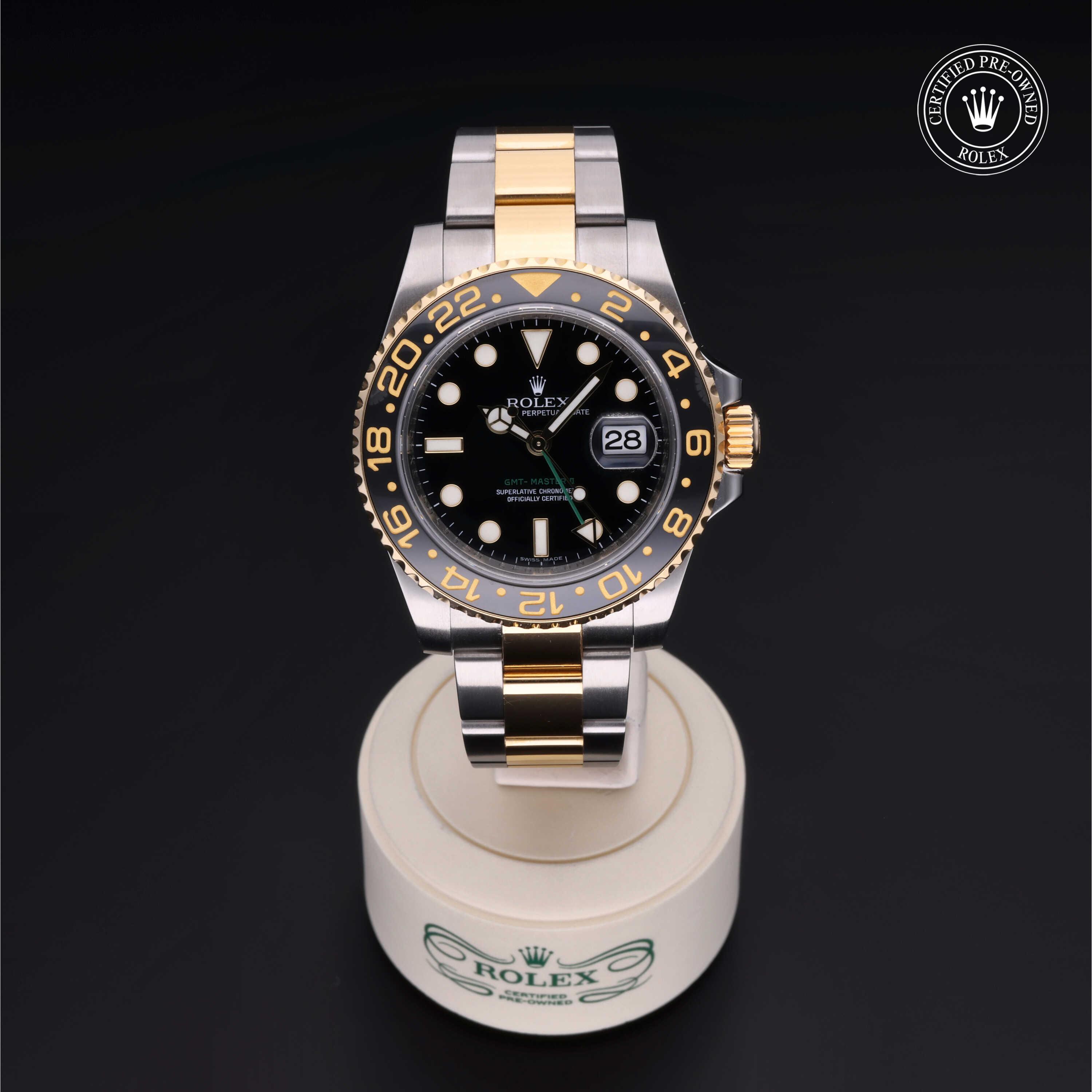 Rolex GMT-Master II in Rolesor 18 Carat Yellow M116713LN-0001 at Kirk Jewelers