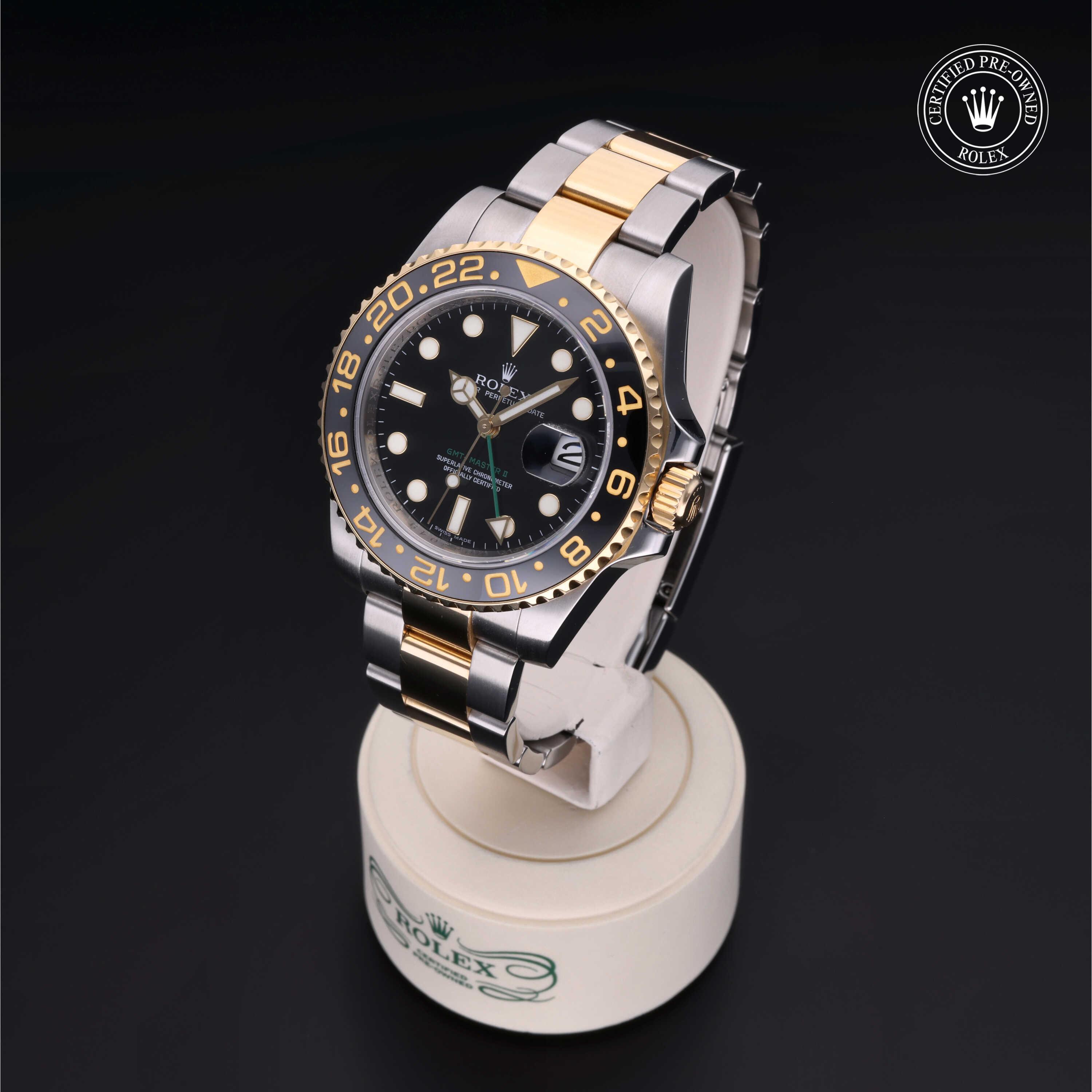 Rolex GMT-Master II in Rolesor 18 Carat Yellow M116713LN-0001 at Kirk Jewelers