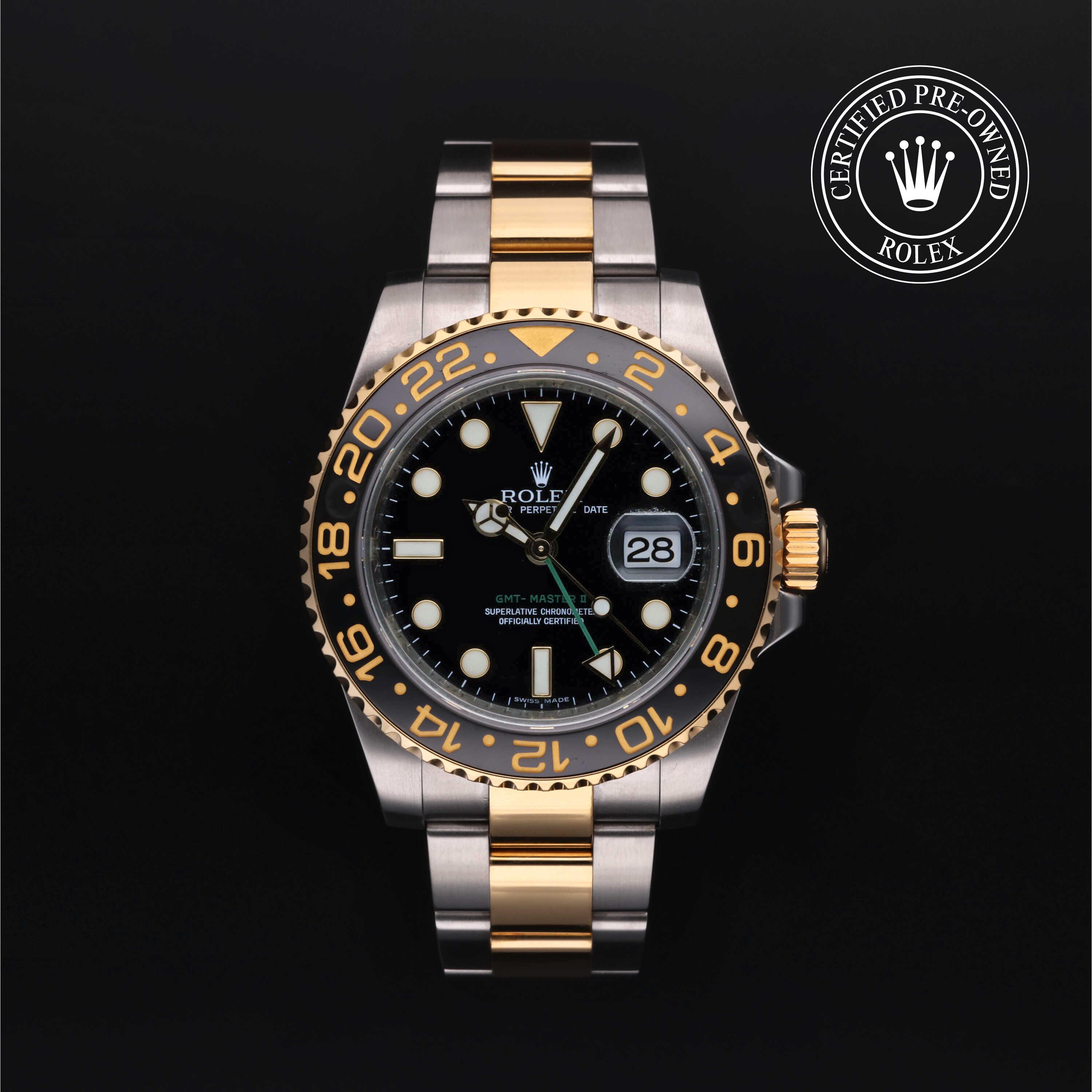 Rolex GMT-Master II in Rolesor 18 Carat Yellow M116713LN-0001 at Kirk Jewelers