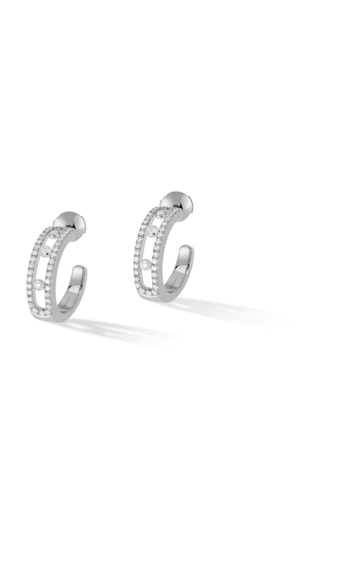 Messika Move Pavé White Gold Hoop Diamond Earrings